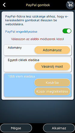 A Paypal gombjaival egyszerű e-kereskedelmi megoldásokat hozhat létre.